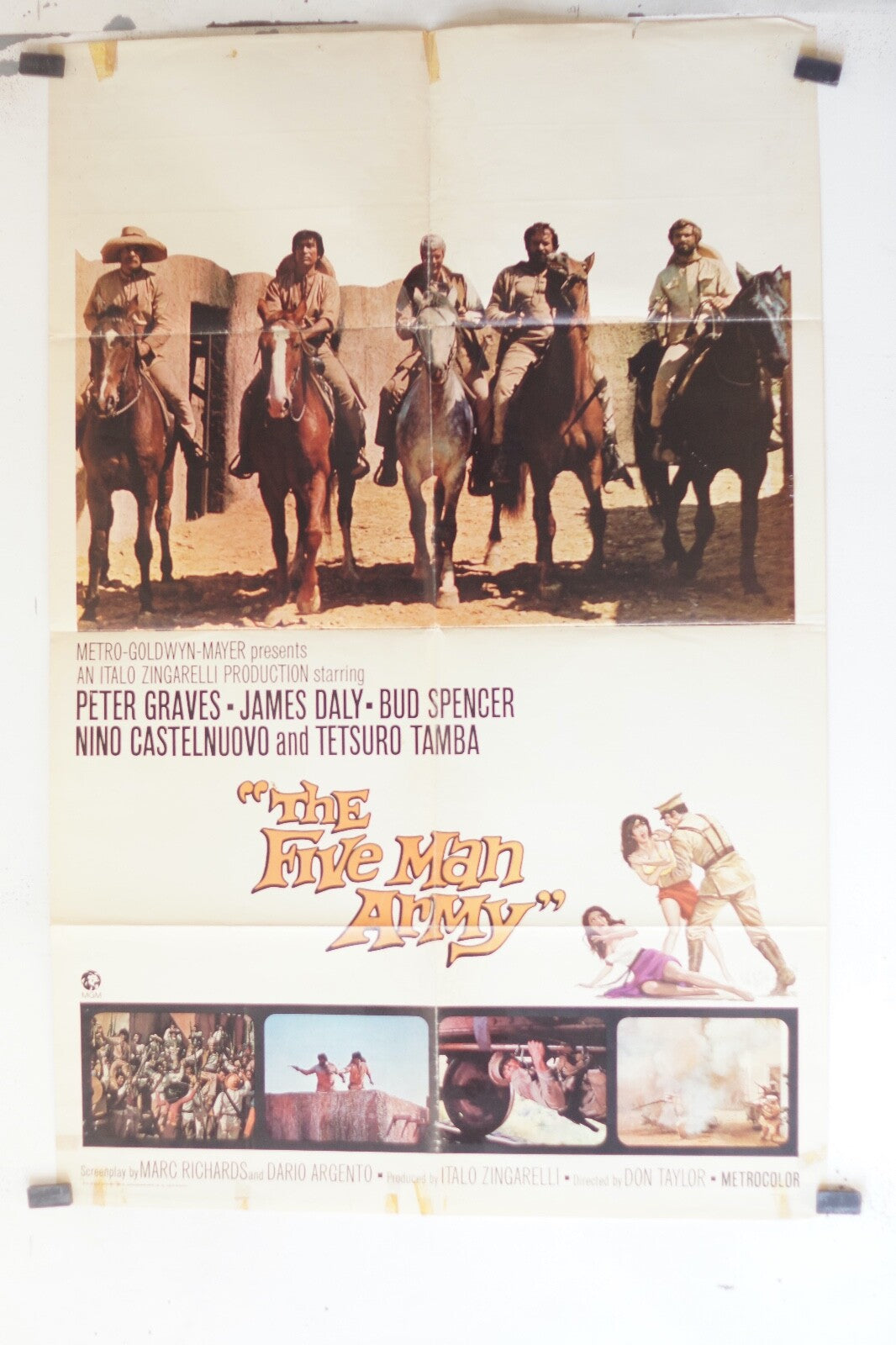 THE FIVE MAN ARMY (1969) 70x100 ORIGINAL MOVIE POSTER MARC RICHARDS – DARIO