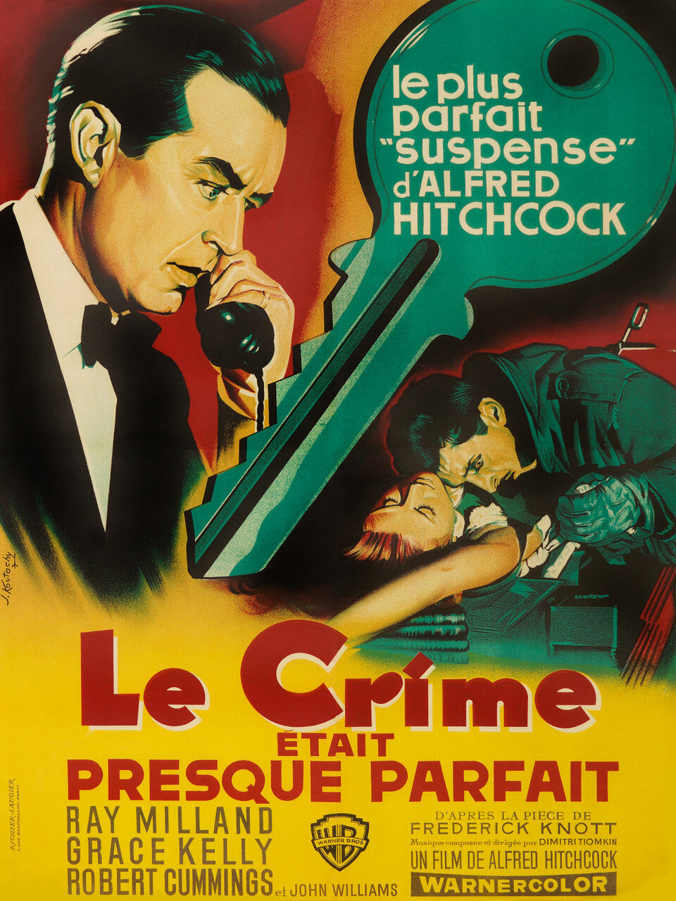 CRIME ETAIT PARFAIT MOVIE POSTER (60X80) RAY MILLANO, GRACE KELLY 