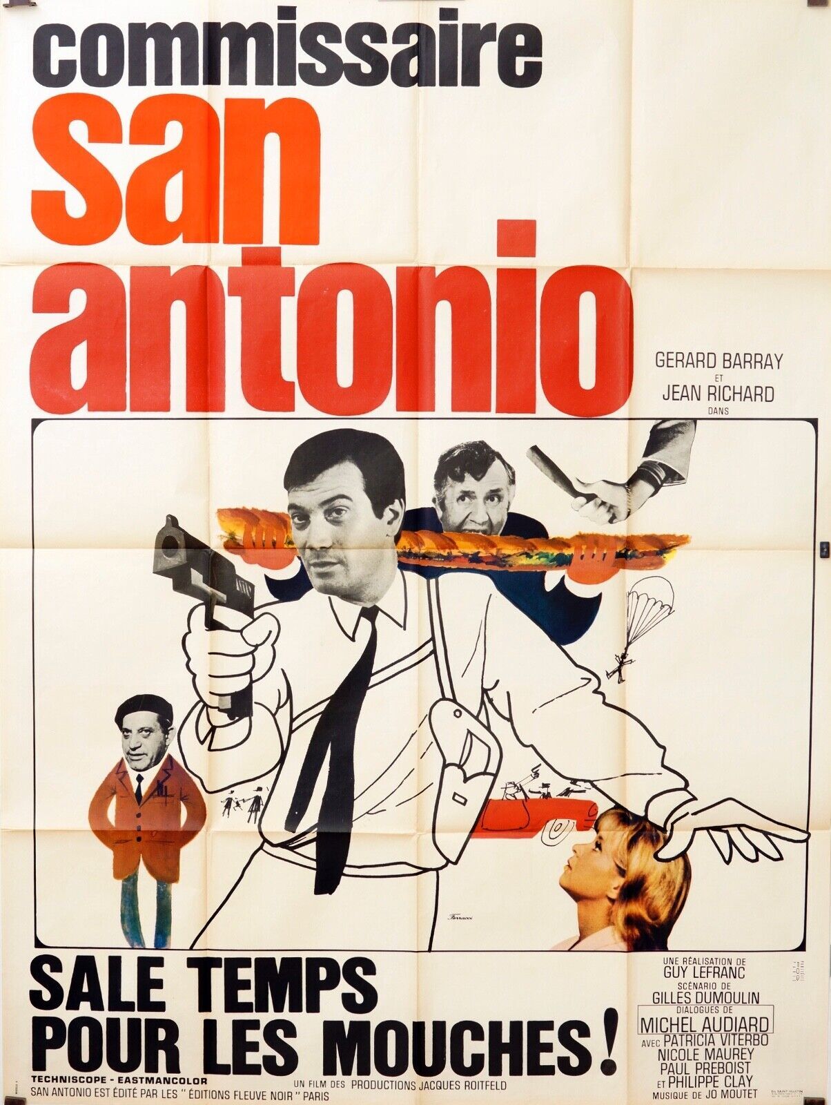 COMMISSAIRE SAN ANTONIO MOVIE POSTER ORIGINAL 120x160 PATRICIA VITERBO