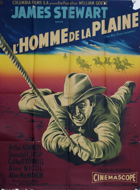 L’HOMME DE LA PLAINE JAMES STEWART MOVIE POSTER ORIGINAL 120x160