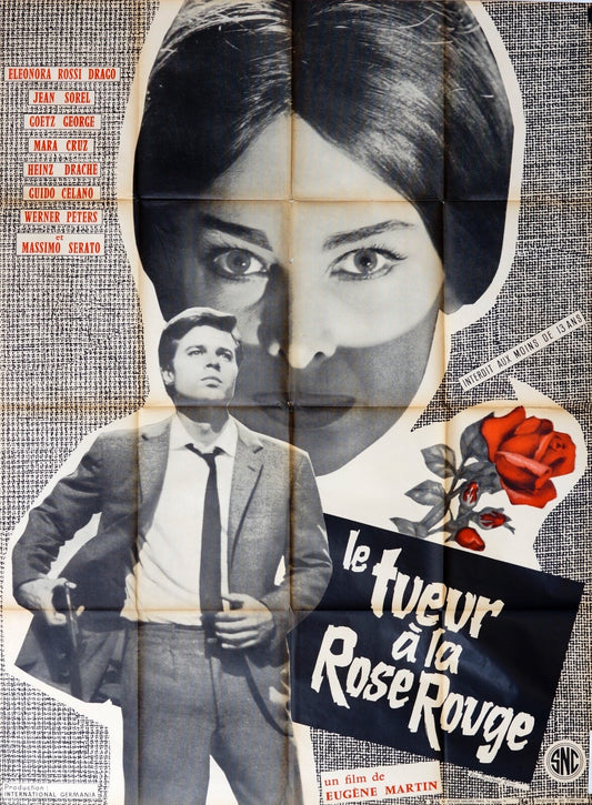 LE TUEUR A LA ROSE ROUGE ORIGINAL MOVIE POSTER 120x160 JEAN SOREL