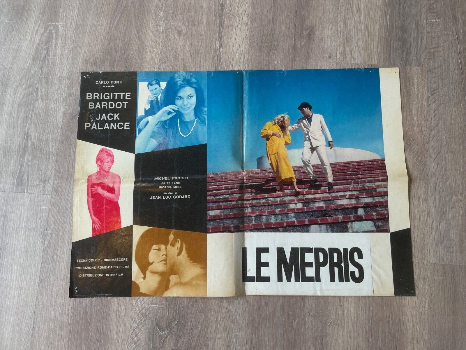 LE MÉPRIS, CONTEMPT, PHOTOS, BRIGITTE BARDOT, MOVIE POSTER ORIGINAL (50X70)