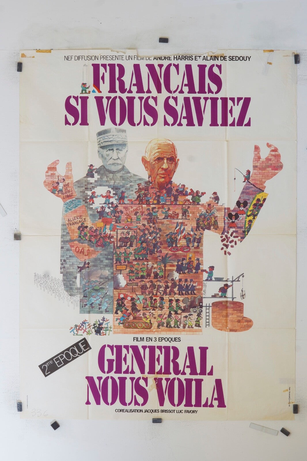 FRANÇAIS SI VOUS SAVIEZ, GENERAL NOUS VOILA 1972 MOVIE POSTER ORIGINAL 120x160