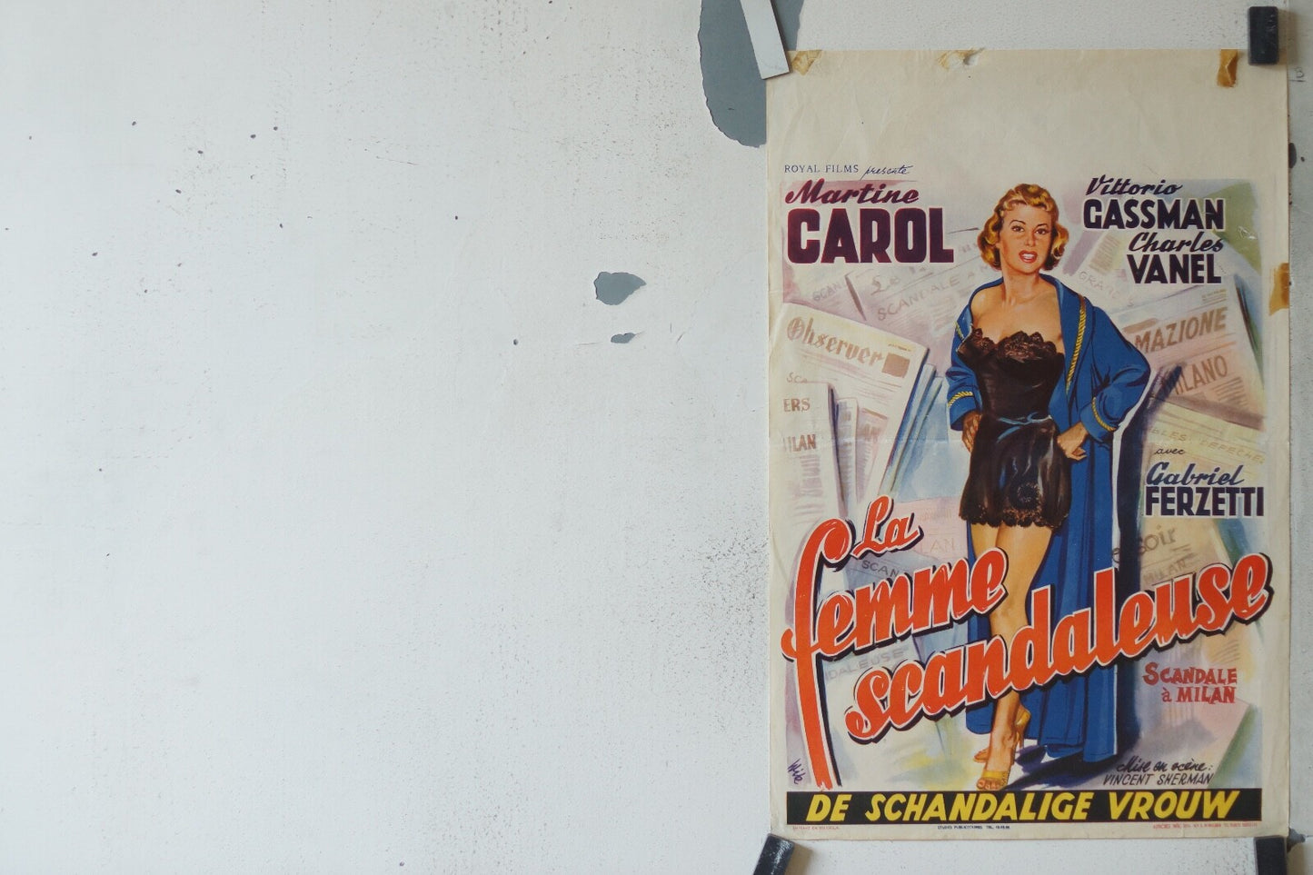 FEMME SCANDALEUSE (LA) (BELGE) POSTER ORIGINAL 55x36 Martine Carol 