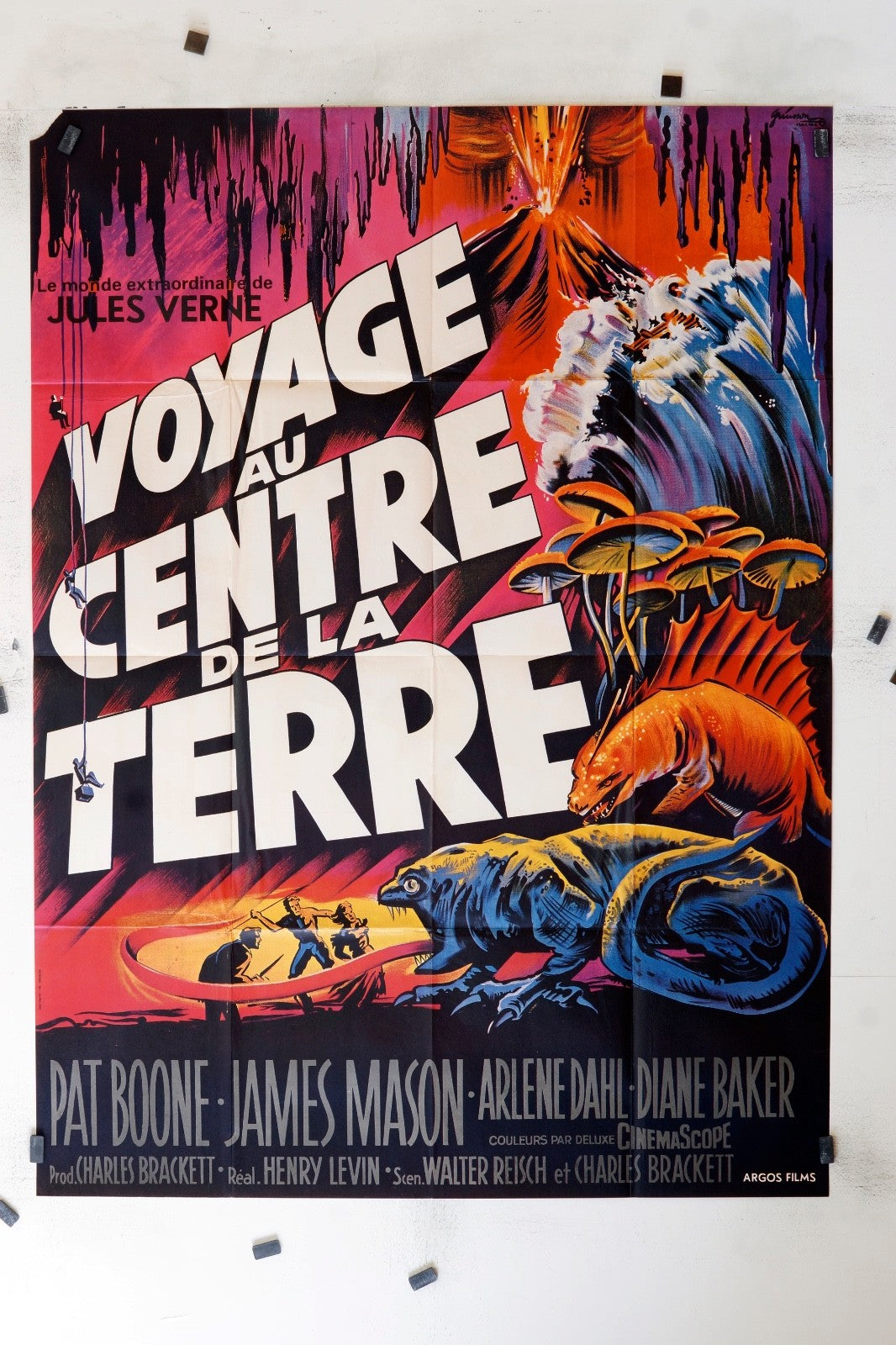 VOYAGE AU CENTRE DE LA TERRE JULES VERNES MOVIE POSTER ORIGINAL 120x160