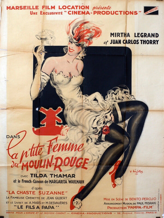 LA PETITE FEMME DU MOULIN-ROUGE MOVIE POSTER ORIGINAL (120X160) MIRTHA LEGRAND