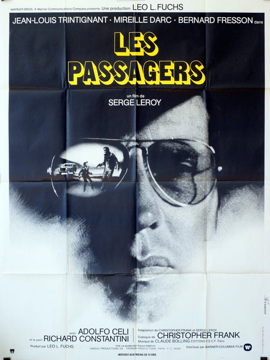 LES PASSAGERS POSTER ORIGINAL 120x160  JEAN-LOUIS TRINTIGNANT
