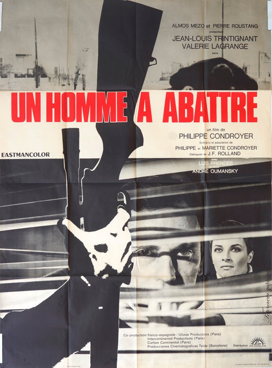 UN HOMME A ABATTRE ORIGINAL120x160 JEAN-LOUIS TRINTIGNANT