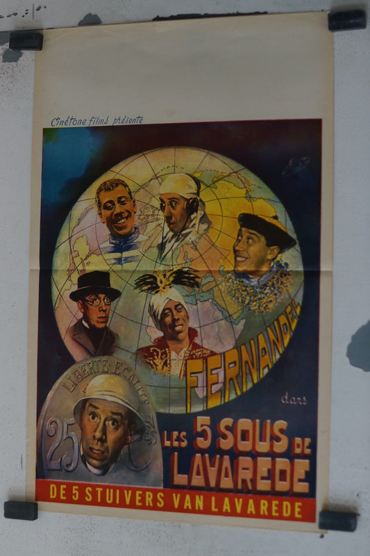 5 SOUS DE LAVAREDE (LES) (POSTER BELGE/ORIGINAL) 30X55 FERNANDEL