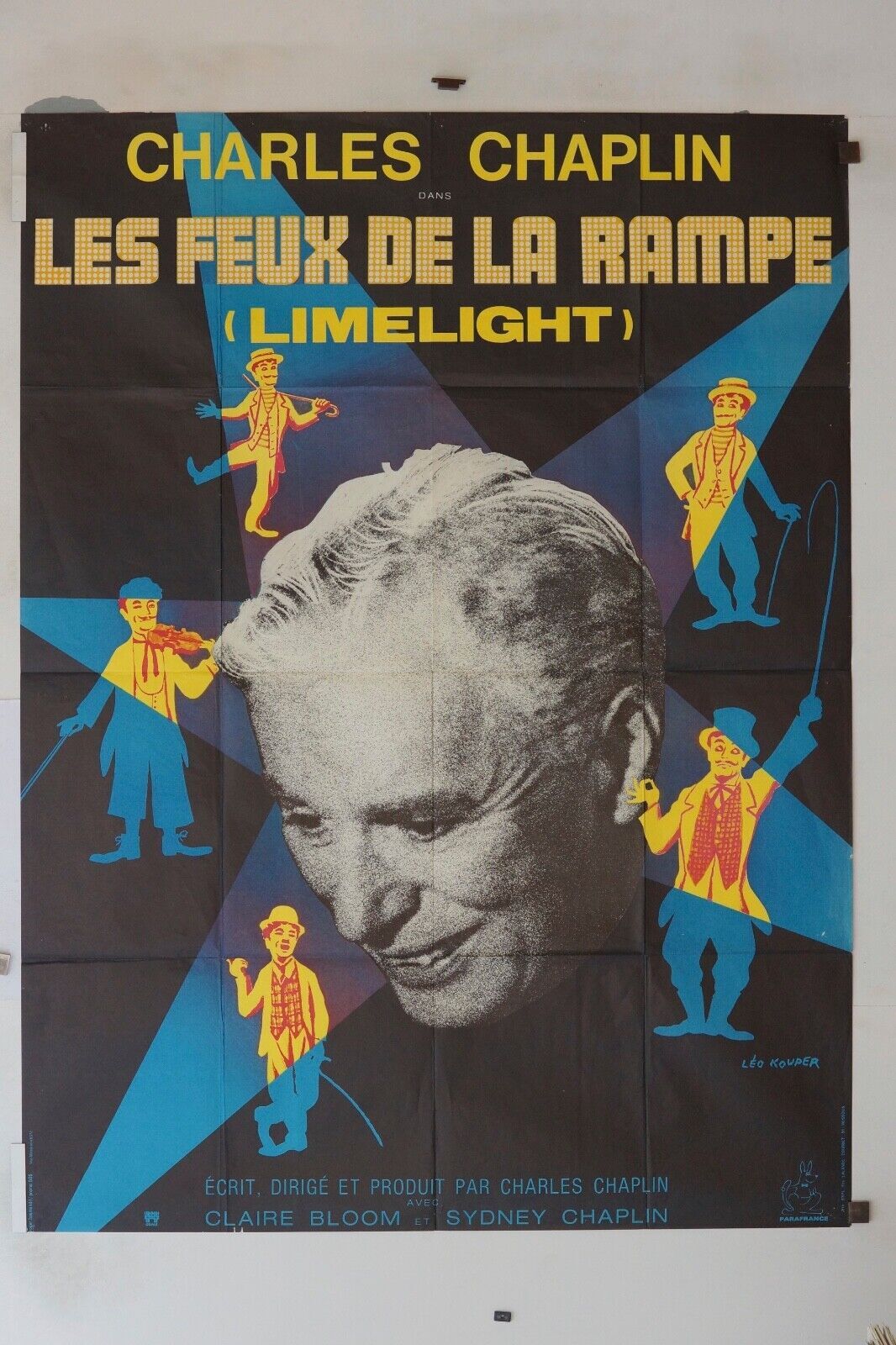 LES FEUX DE LA RAMPE 120X160 ORIGINAL POSTER CHARLES CHAPLIN