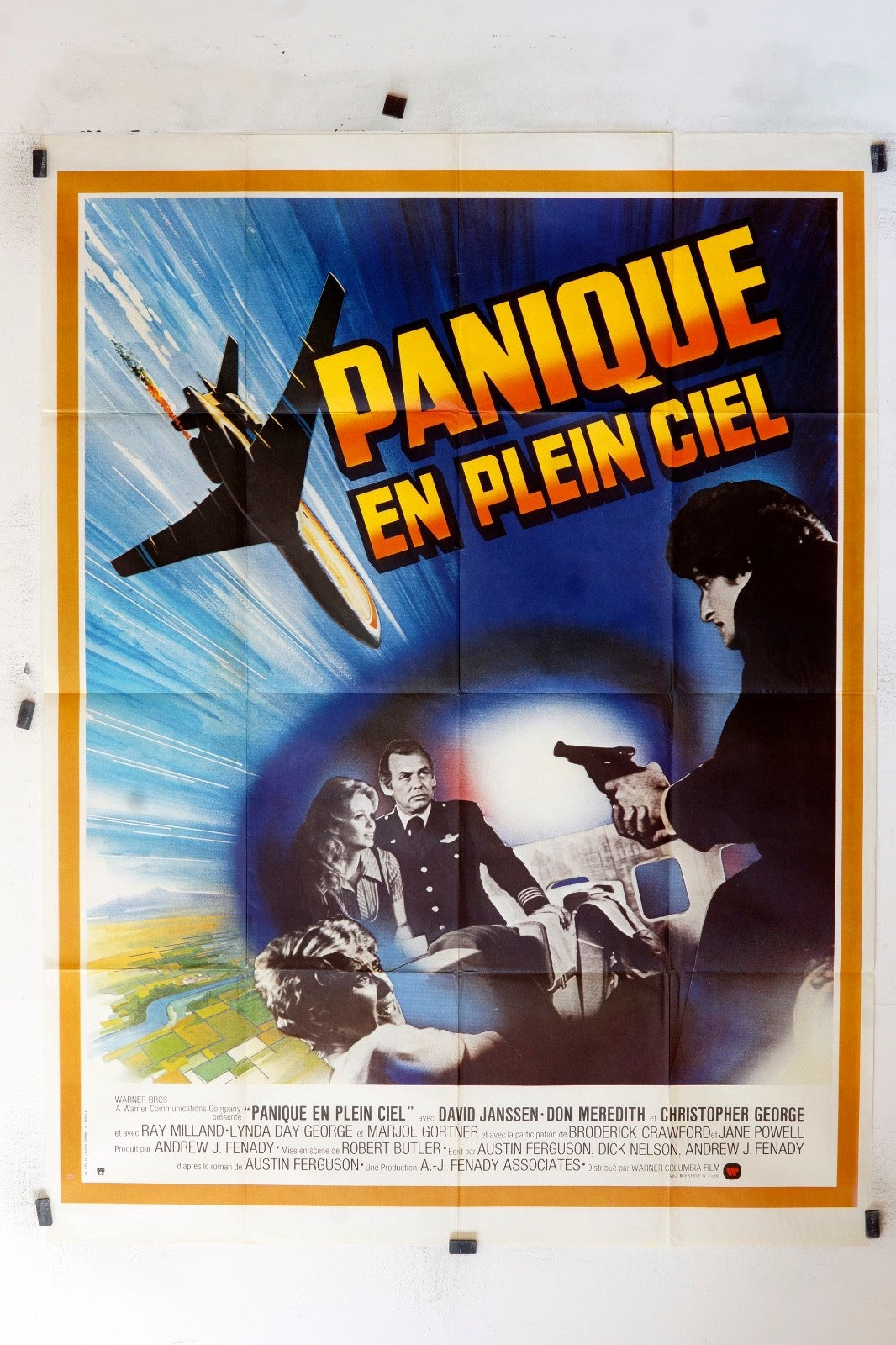 PANIQUE EN PLEIN CIEL  DAVID JANSSEN MOVIE POSTER ORIGINAL, 120X160