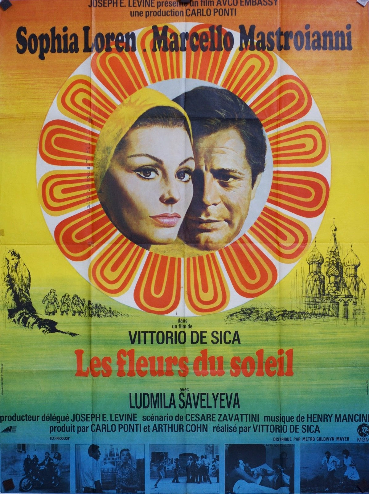 LES FLEURS DU SOLEIL VITTORIO DE SICA  poster ORIGINAL 120x160