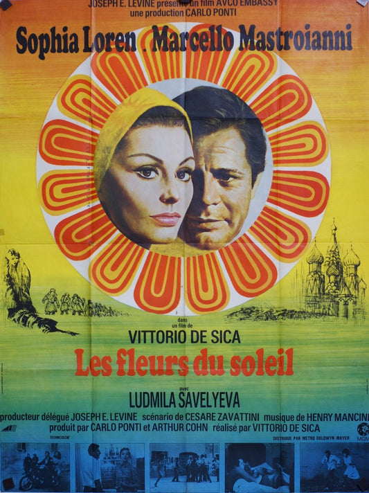 LES FLEURS DU SOLEIL VITTORIO DE SICA  poster ORIGINAL 120x160