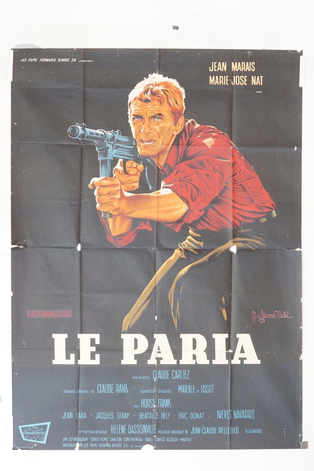 LE PARIA MOVIE POSTER ORIGINAL 120x160 JEAN MARAIS