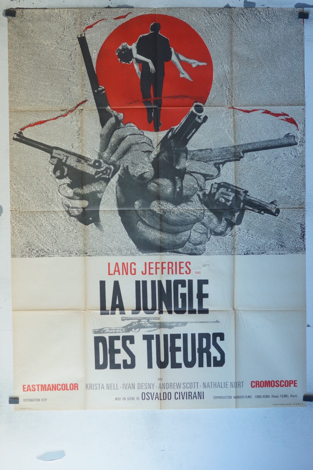 LA JUNGLE DES TUEURS MOVIE POSTER ORIGINAL 120x160 LANG JEFFRIES