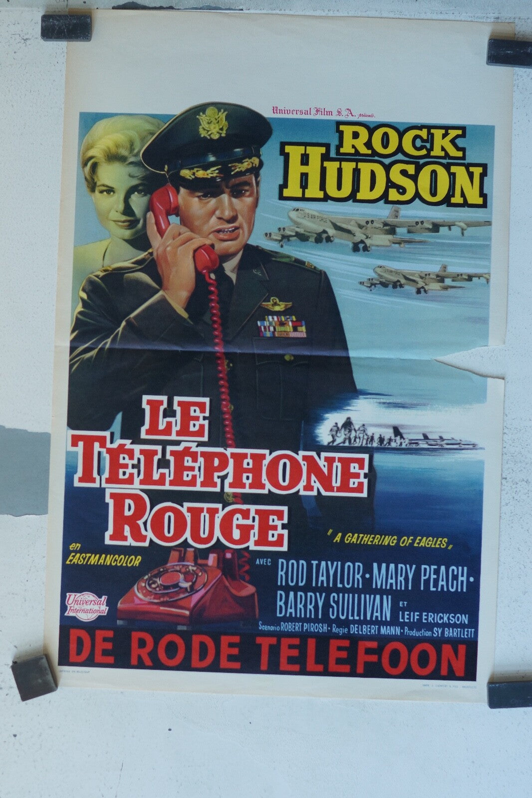 LE TELEPHONE ROUGE MOVIE POSTER ORIGINAL 46X66 ROB TAYLOR – MARY PEACH