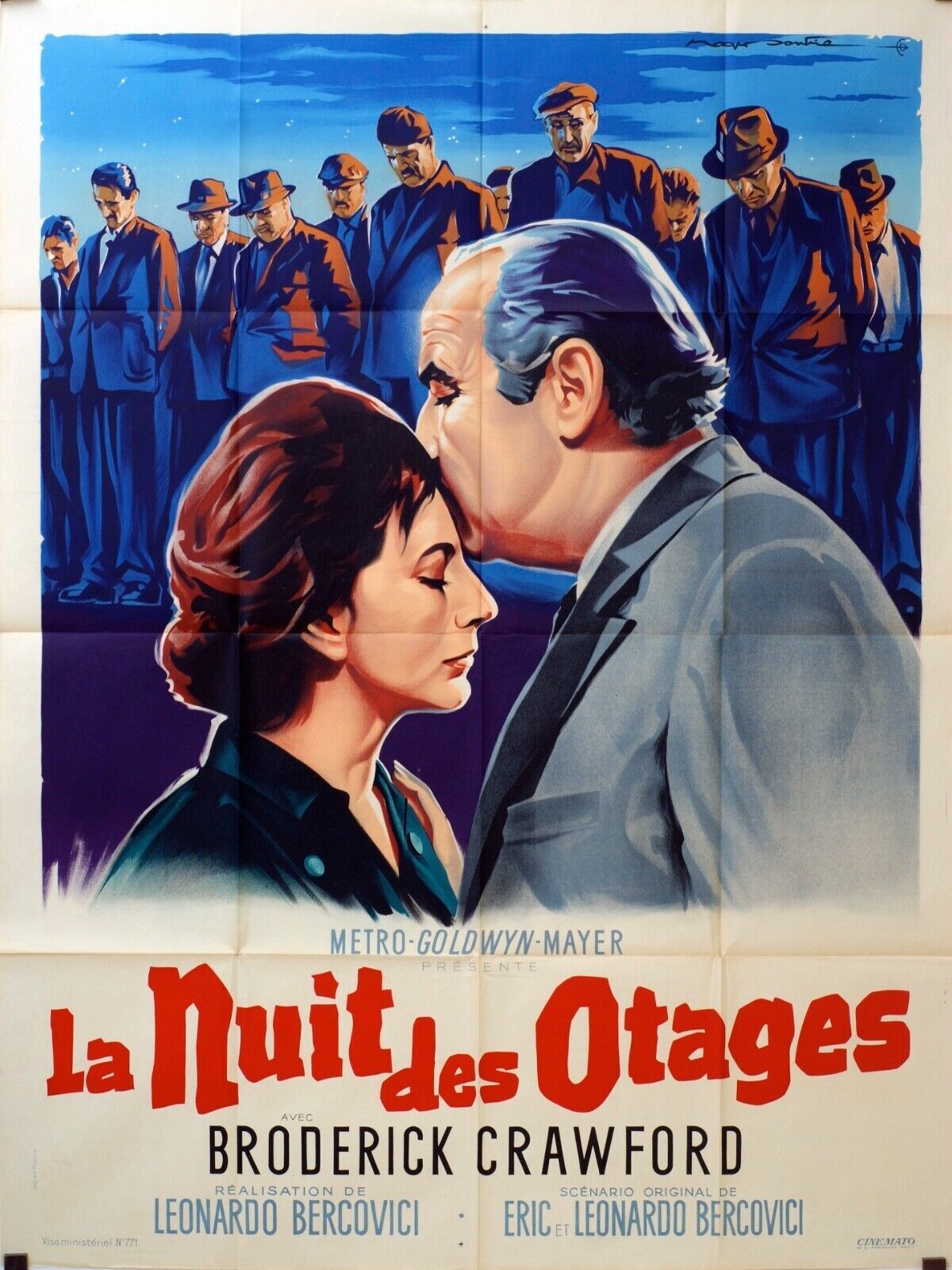 LA NUIT DES OTAGES MOVIE POSTER ORIGINAL 120x160  BRODERICK CRAWFORD