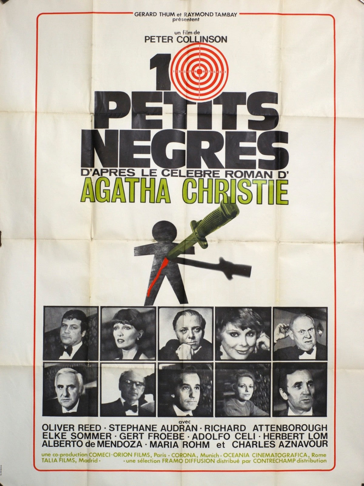 10 PETITS NÈGRES OLIVER REED MOVIE POSTER ORIGINAL120x160