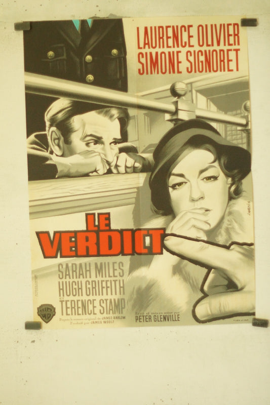 LE VERDICT MOVIE POSTER ORIGINAL (60X80) LAURENCE OLIVIER – SIMONE SIGNORET