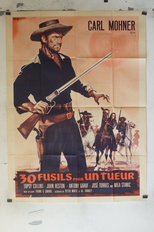30 FUSILS POUR UN TUEUR ORIGINAL MOVIE POSTER 120x160 CARL MOHNER