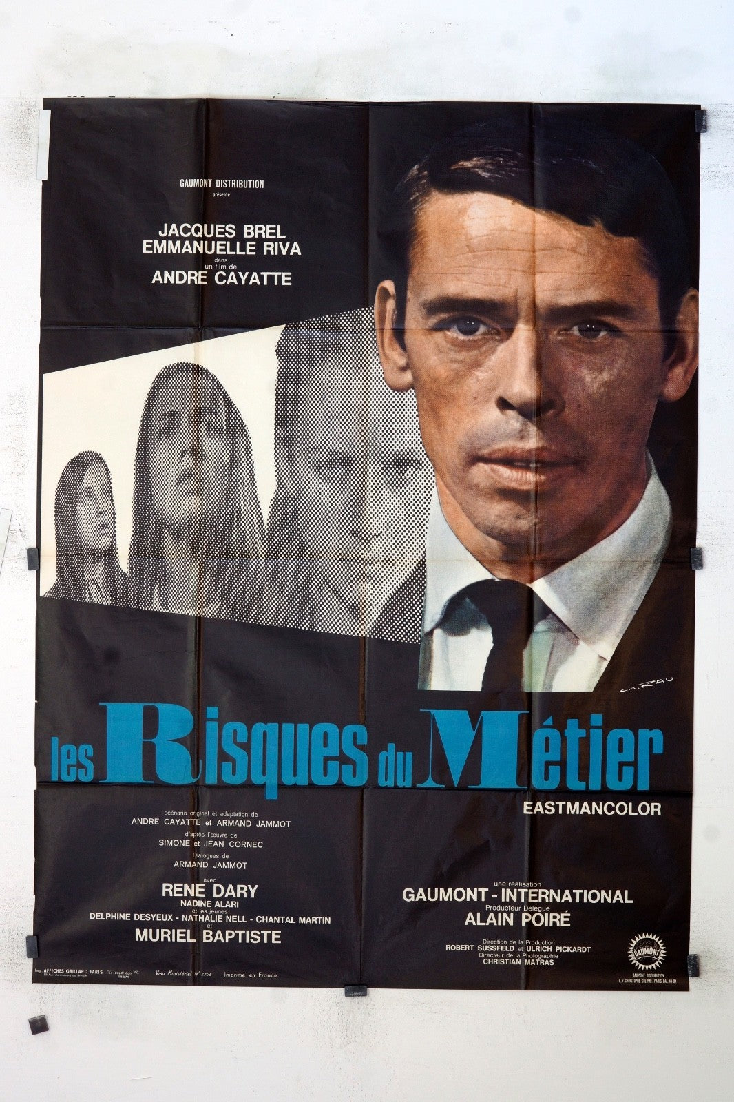 LES RISQUES DU MÉTIER JACQUES BREL MOVIE POSTER ORIGINAL 120x160