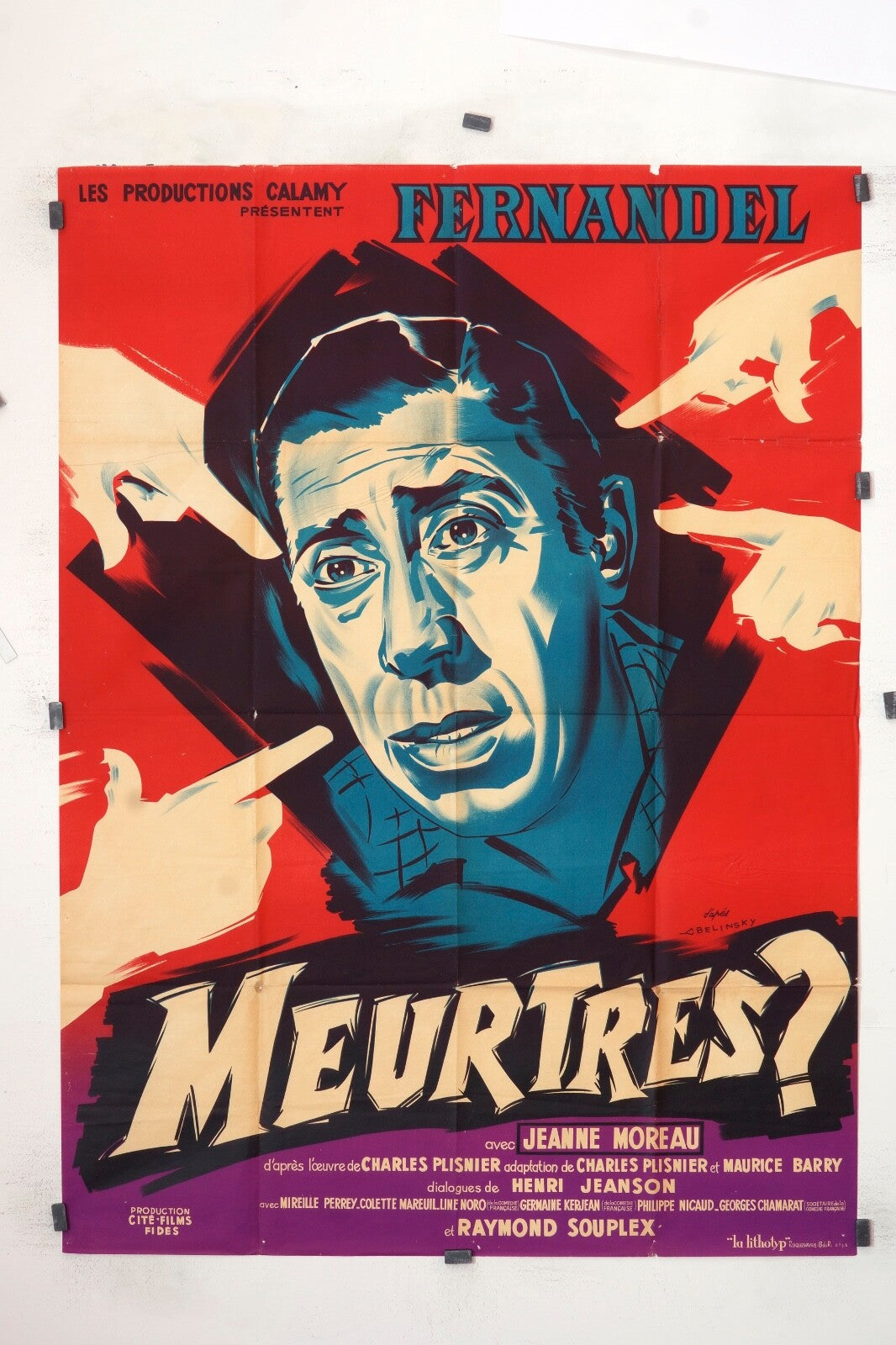 MEURTRES ? FERNANDEL MOVIE POSTER ORIGINAL 120x160