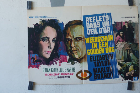 REFLETS DANS UN ŒIL D’OR ORIGINAL MOVIE POSTER 36x55 Marlon Brando , Elizabeth 