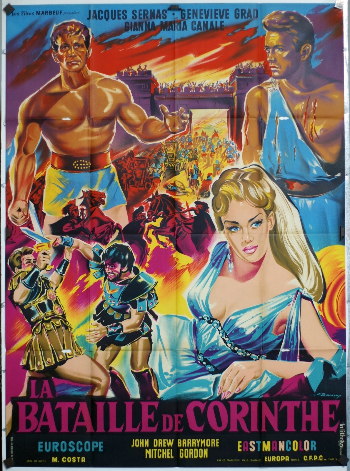 LA BATAILLE DE CORINTHE  JACQUES movie poster ORIGINAL 120x160