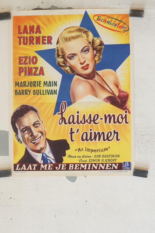 LAISSE MOI T’AIMER (BELGIAN POSTER) ORIGINAL 48x36 LANA TURNER – EZIO PINZA