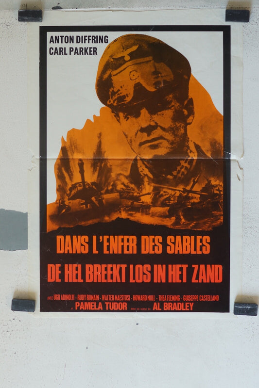 DANS L’ENFER DES SABLES, ORIGINAL MOVIE POSTER 30x55 Anton Diffring ,