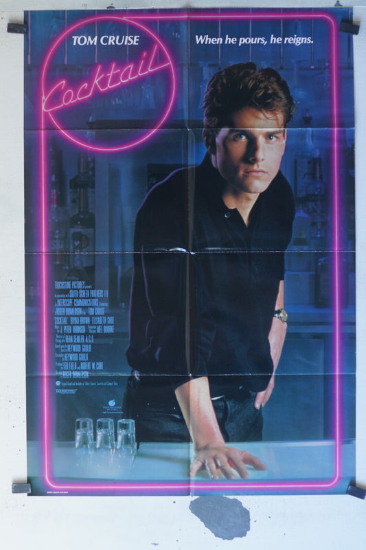 COCKTAIL ORIGINAL MOVIE POSTER 70x103 Tom Cruise , Bryan Brown 