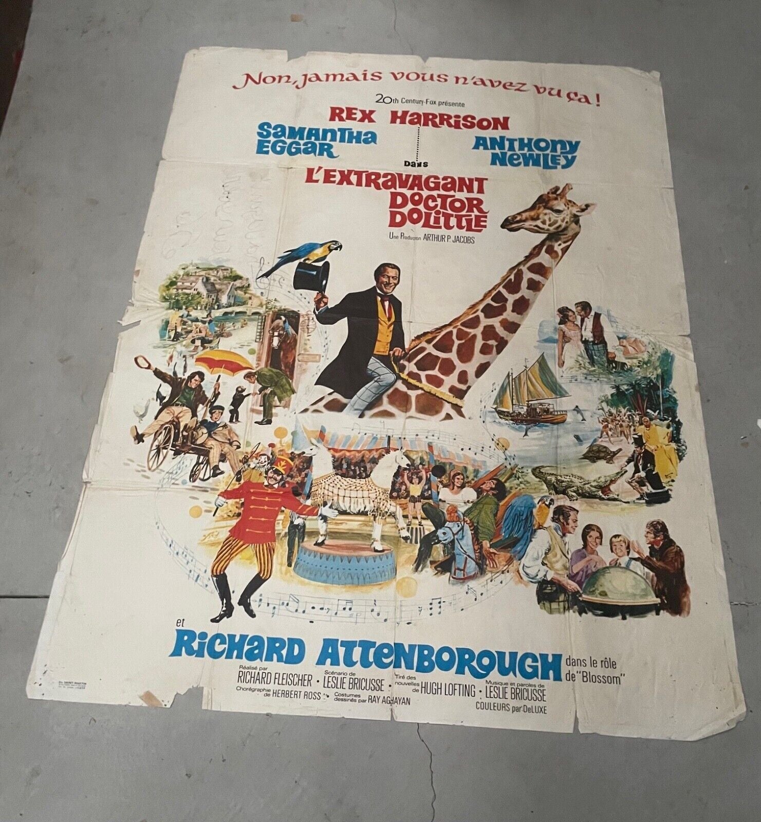 L’EXTRAVAGANT DOCTOR DOLITTLE MOVIE POSTER ORIGINAL 120x160 SAMANTHA EGGAR