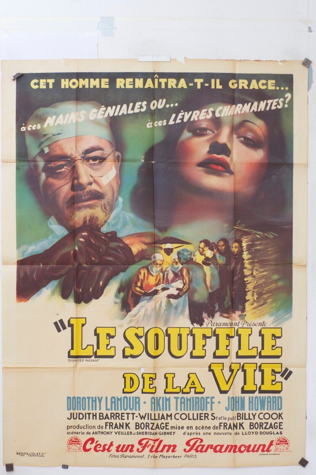 LE SOUFFLE DE LA VIE MOVIE POSTER ORIGINAL 120x160 DOROTHY LAMOUR