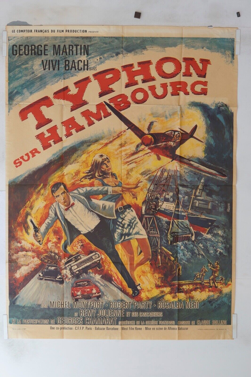 TYPHON SUR HAMBOURG MOVIE POSTER ORIGINAL 120x160 GEROGE MARTIN