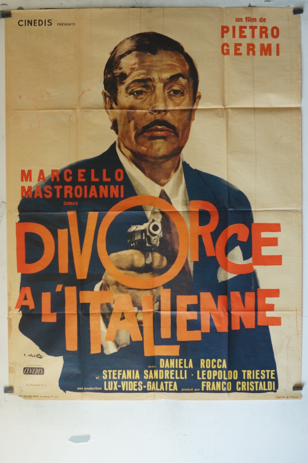 DIVORCE À L’ITAIENNE (1961) MOVIE POSTER ORIGINAL 120x160 MARCELLO MASTROIANNI