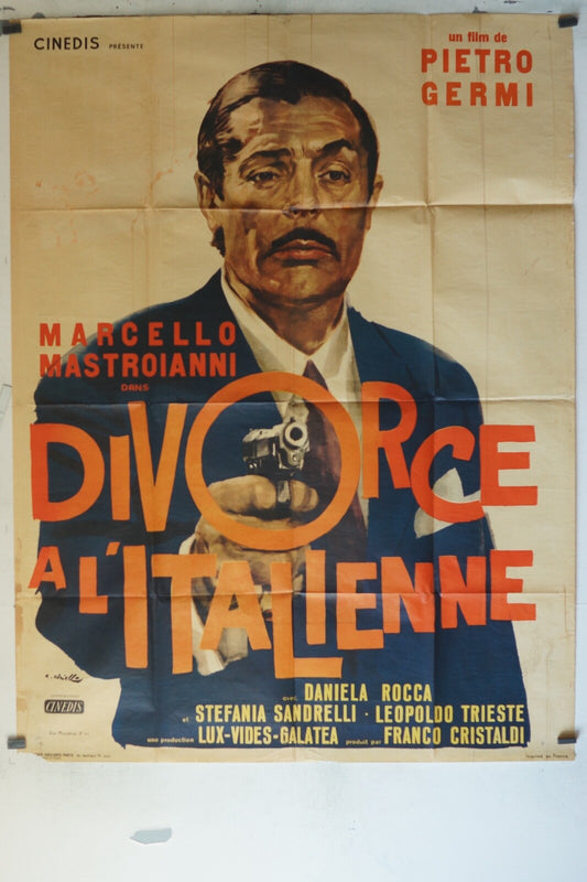 DIVORCE À L’ITAIENNE (1961) MOVIE POSTER ORIGINAL 120x160 MARCELLO MASTROIANNI