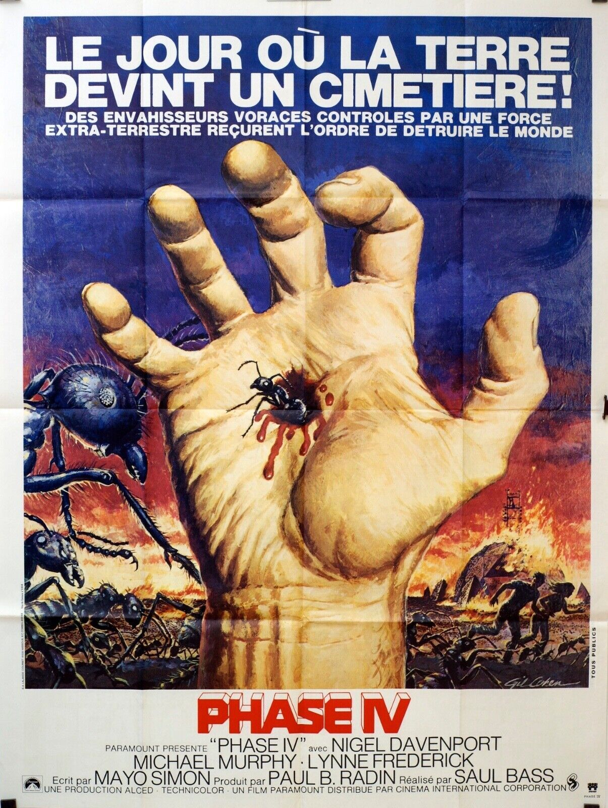 LE JOUR OÙ LA TERRE DEVINT UN CIMETIERE ! PHASE IV MOVIE POSTER ORIGINAL 120x160