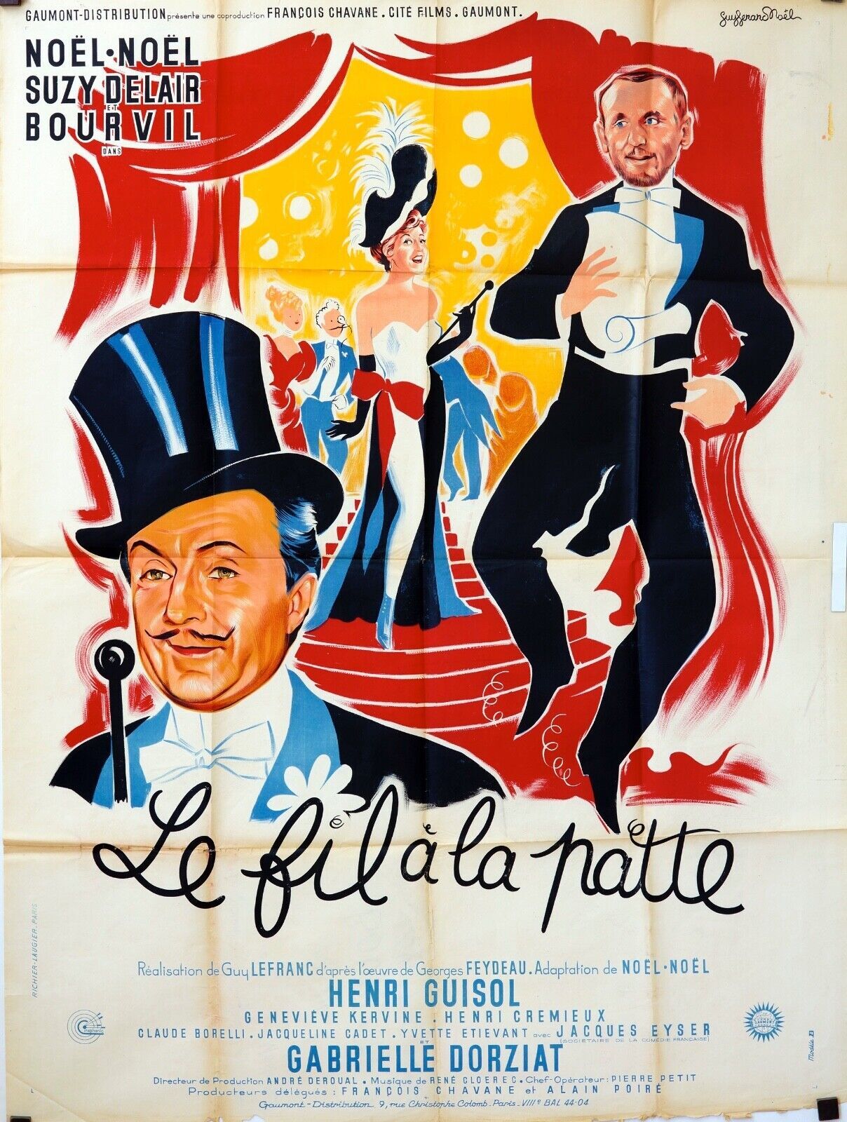 LE FIL À LA PATTE MOVIE POSTER ORIGINAL (120x160) NOËL - NOËL