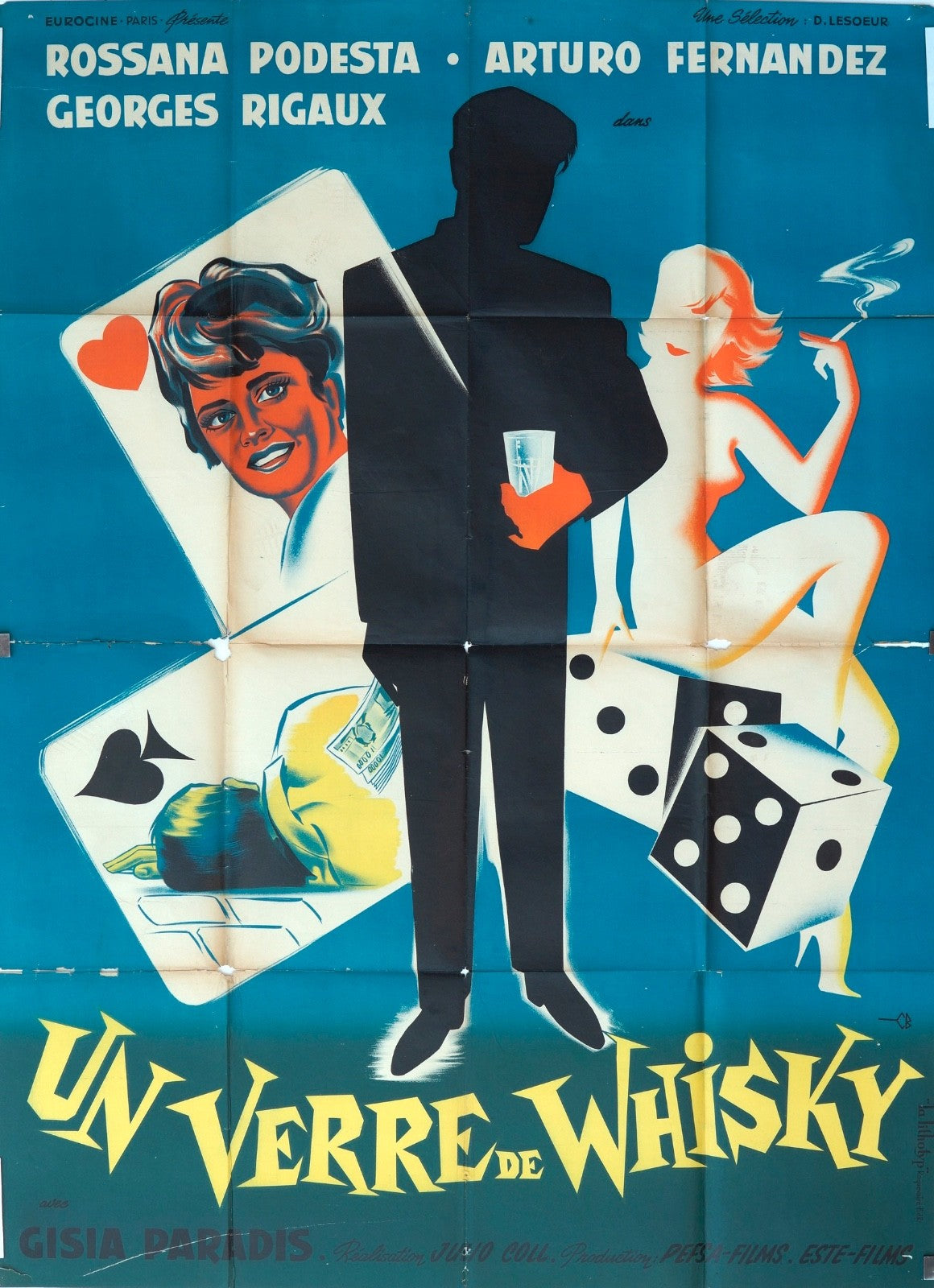 UN VERRE DE WHISKY ROSSANA PEDESTA 120x160 MOVIE POSTER ORIGINAL