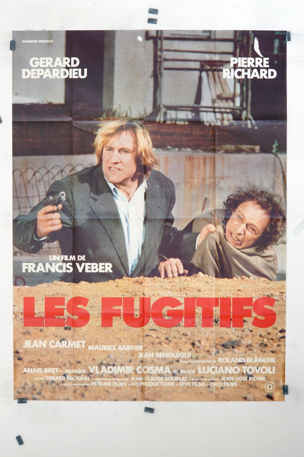 LES FUGITIFS GÉRARD DEPARDIEU MOVIE POSTER ORIGINAL 120x160