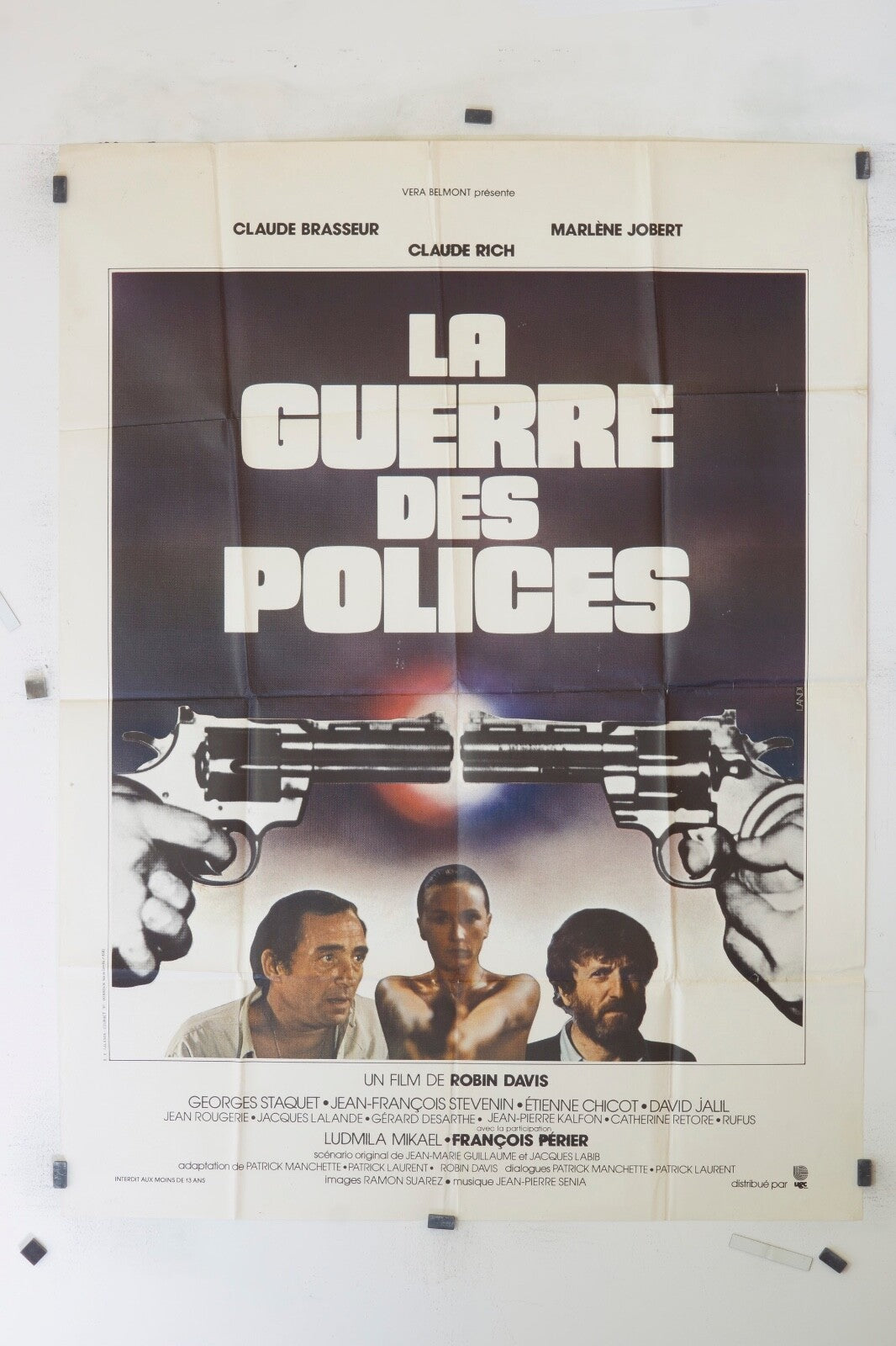 LA GUERRE DES POLICES CLAUDE BRASSEUR 120x160 ORIGINAL MOVIE POSTER