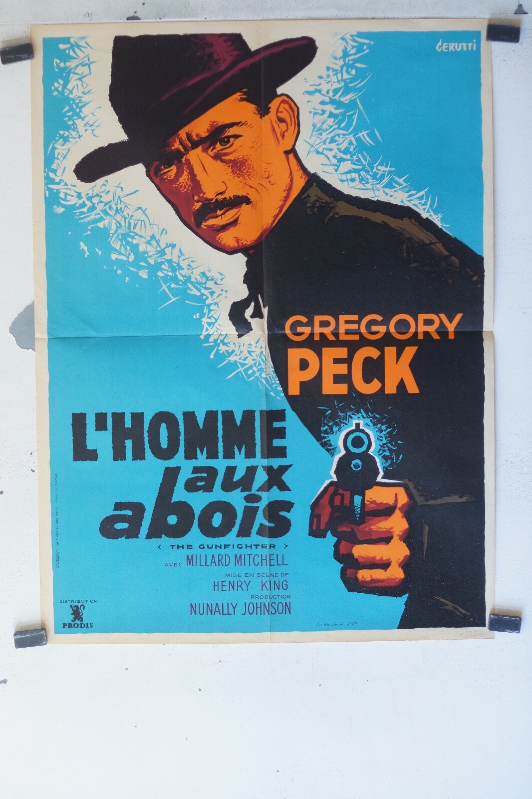 HOMME AUX ABOIS Movie poster ORIGINAL 60x80 Gregory Peck , Millard Mitchell