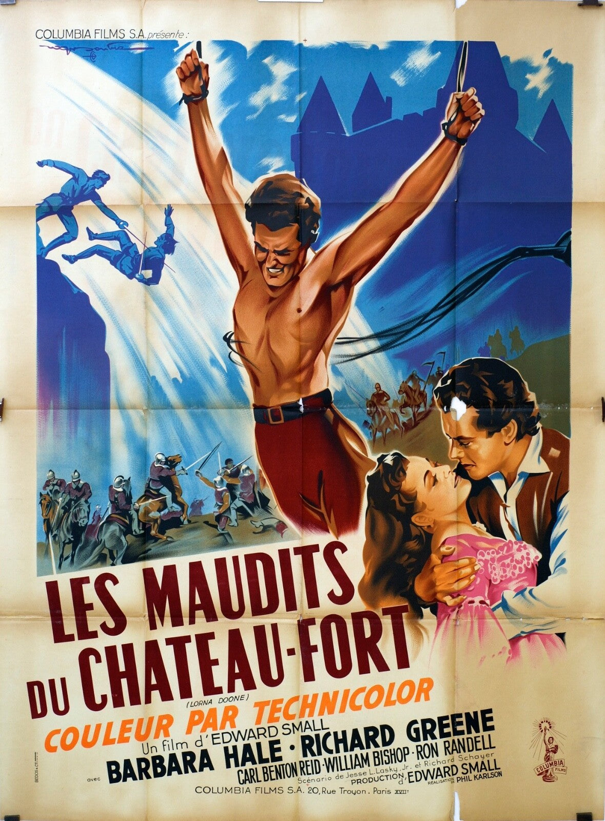 LES MAUDITS DU CHATEAU-FORT ORIGINAL MOVIE POSTER 120x160 BARBARA HALE