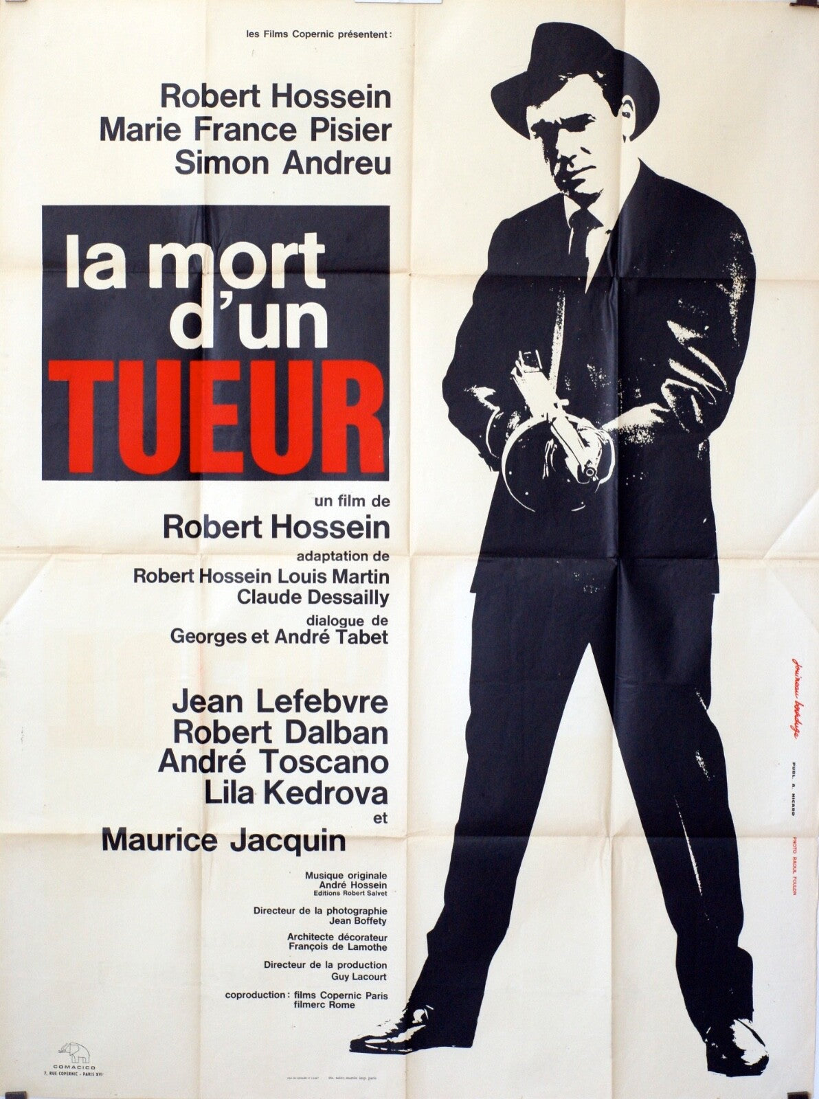 MORT D’UN TUEUR POSTER ORIGINAL 120x160 DANIEL GÉLIN