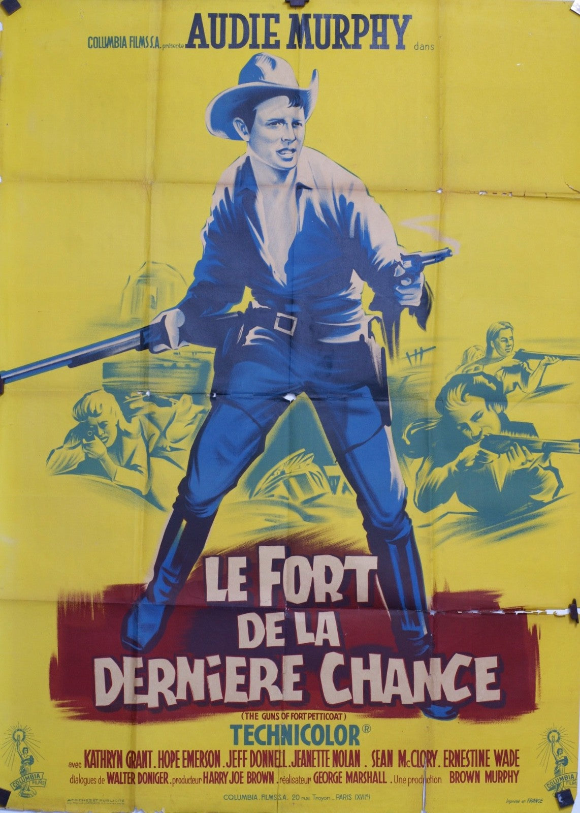 LE FORT DE LA DERNIÈRE CHANCE AUDIE MURPHY MOVIE POSTER ORIGINAL 120x160