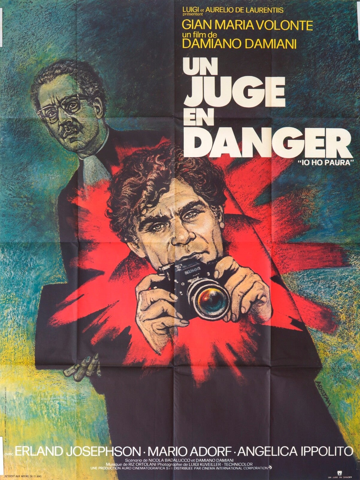UN JUGE EN DANGER ORIGINAL MOVIE POSTER 120x160 GIAN MARIA VOLONTE