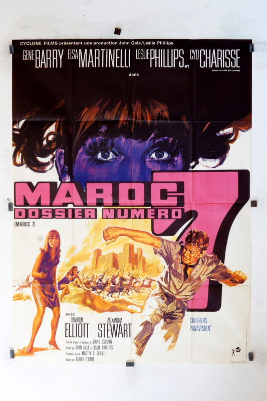MAROC DOSSIER NUMER 7 GENE BARRY MOVIE POSTER ORIGINAL, 120X160