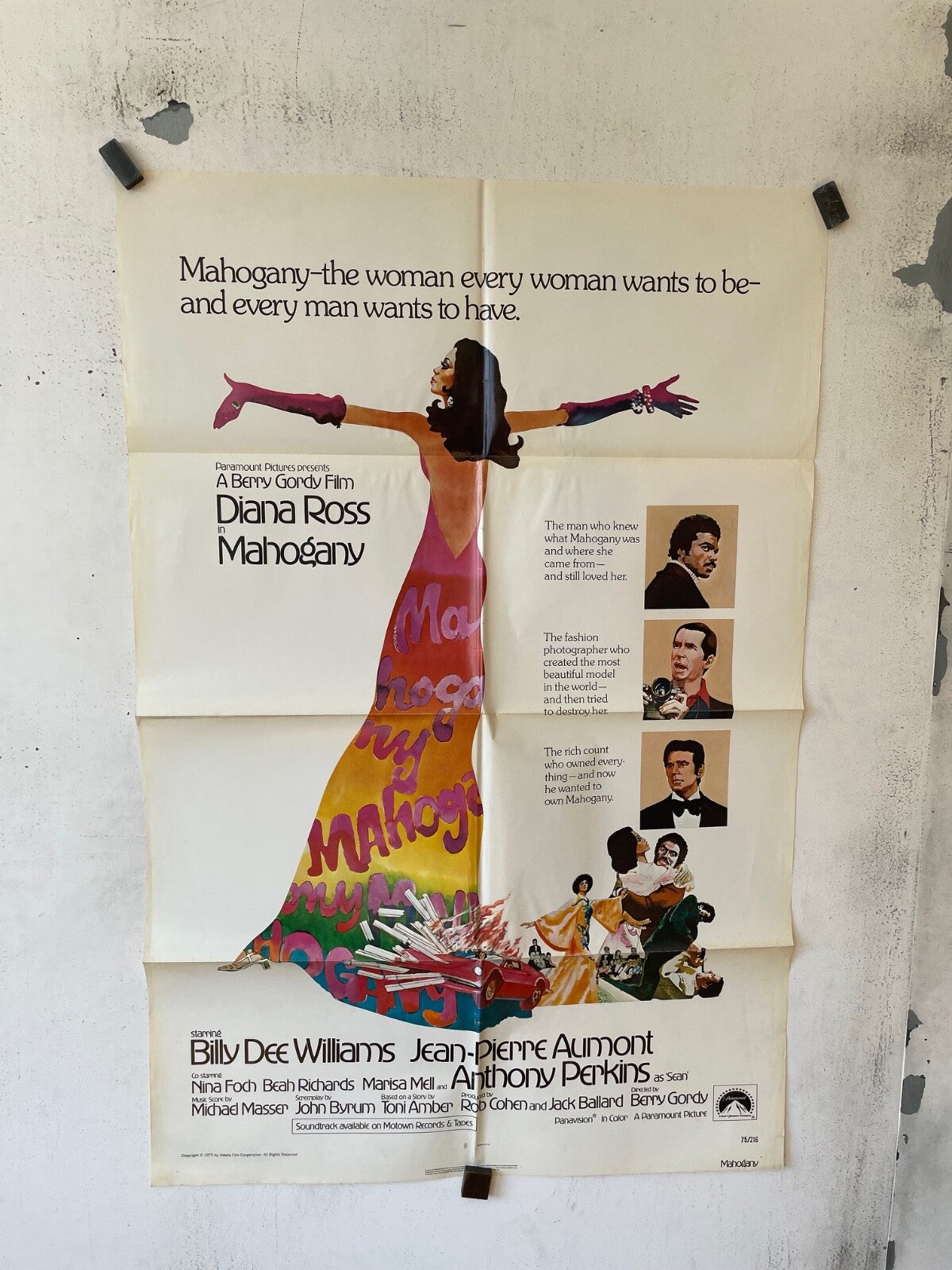 MAHOGANY (70X100), 1960 ORIGINAL MOVIE DIANA ROSS- JEAN-PIERRE AUMONT