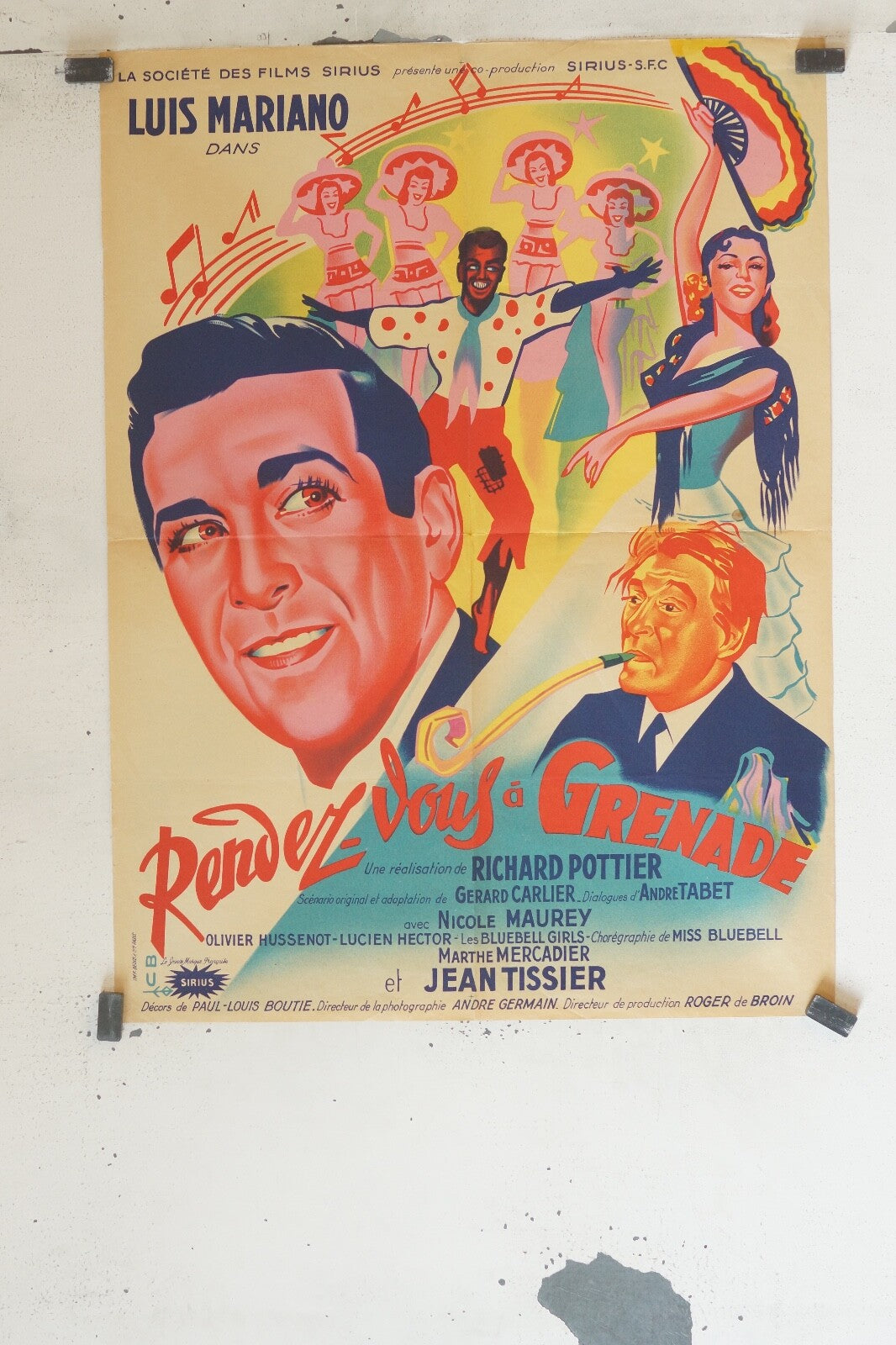 RENDEZ-VOUS A GRENADE MOVIE POSTER ORIGINAL (60X80) LUIS MARIANO, NICOLE MAUREY