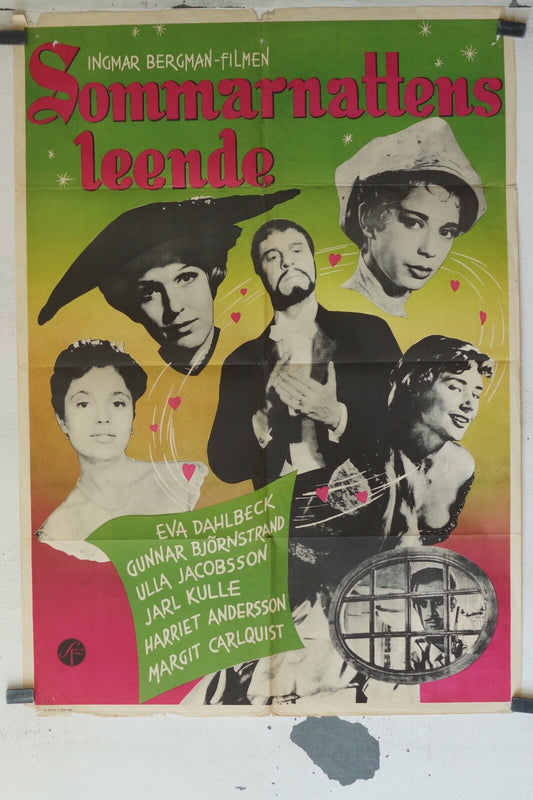 SOMMARNATTENS LEENDE (1958) 70x100 ORIGINAL MOVIE POSTER EVA DAHLBECK, ULLA